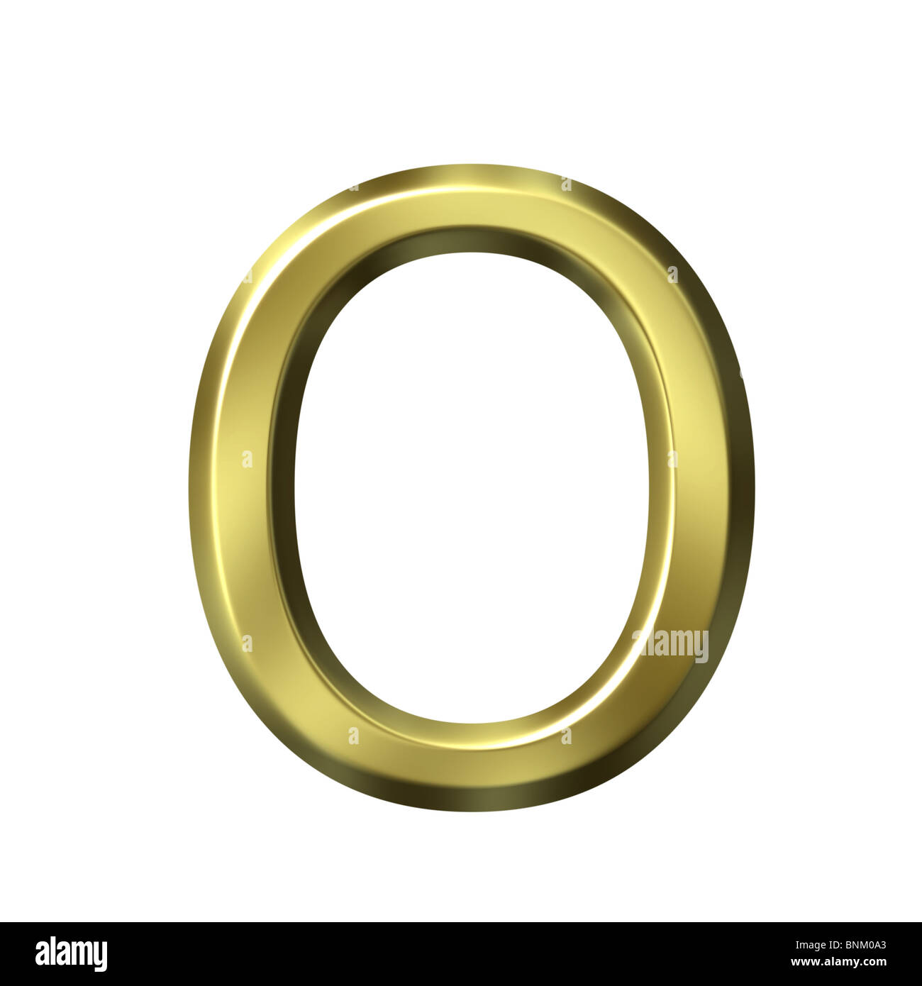 Golden 3d lettre o Banque D'Images