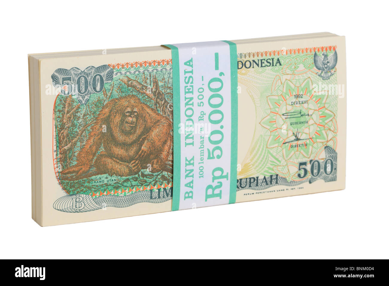 Ensemble de projets de monnaie indonésienne isolé sur fond blanc Banque D'Images