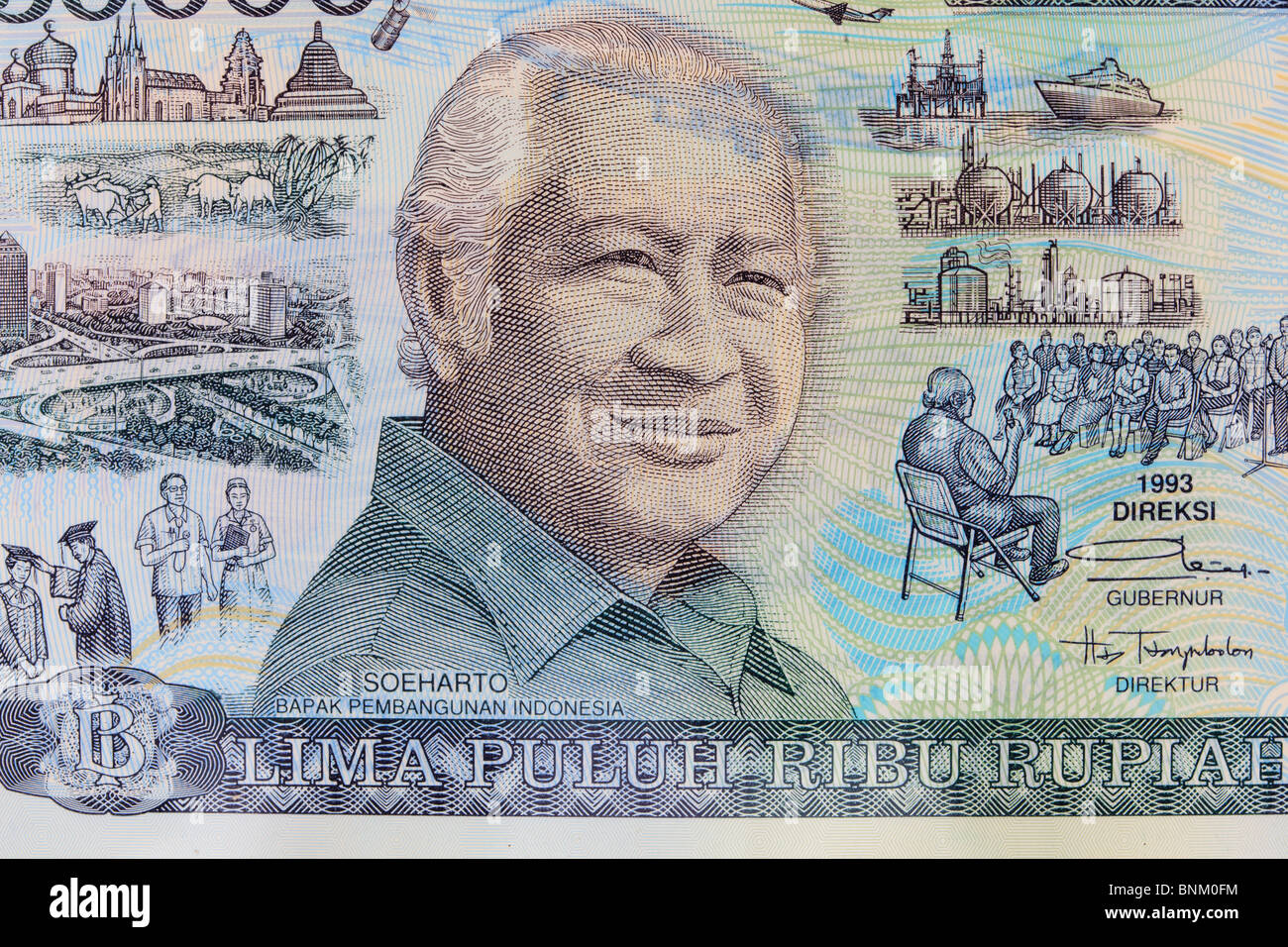 Vintage monnaie indonésienne close up Banque D'Images