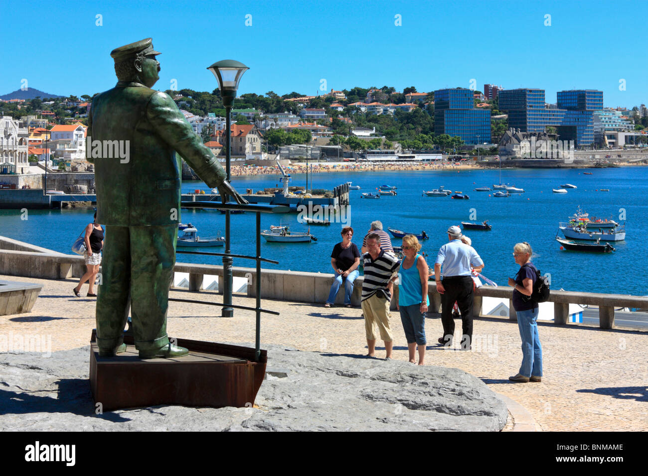 La Statue du Roi Carlos I. à Cascais, Portugal Banque D'Images