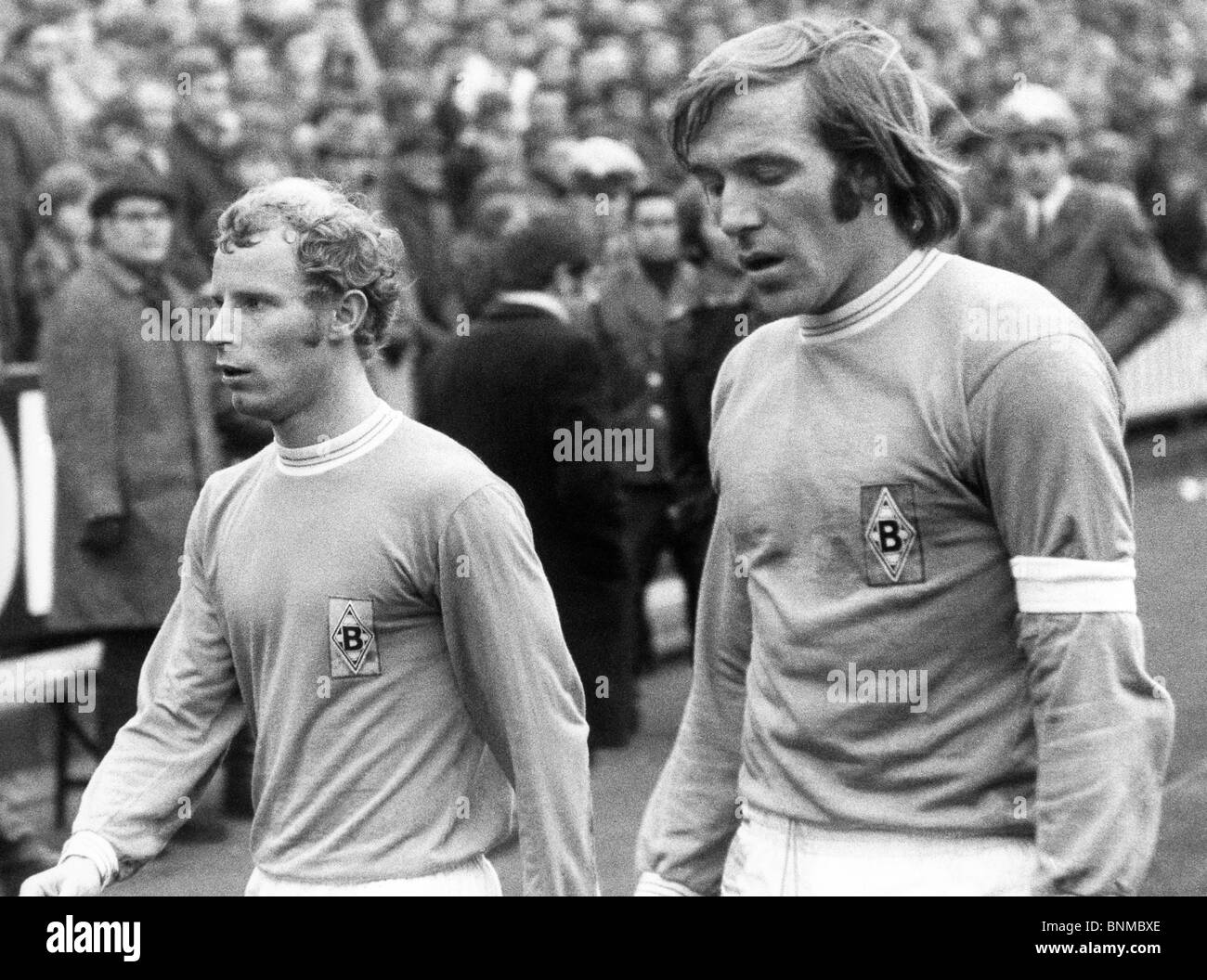 Berti Vogts Günther Netzer football soccer Gladbach HSV Hamburg Allemagne ligue fédérale 1970 1971 Football Stadium Banque D'Images