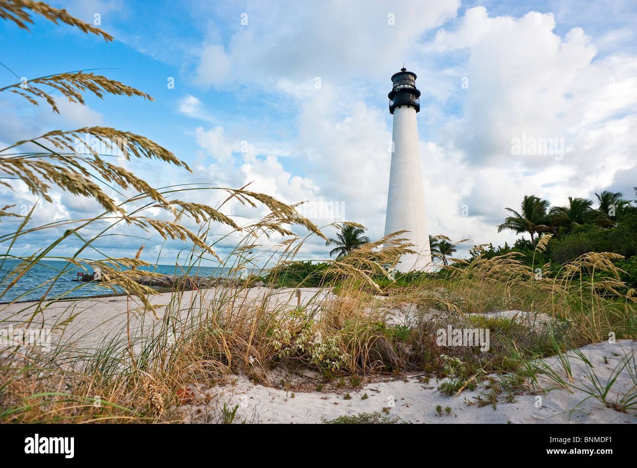 Le phare de Cape Florida situé dans la zone de loisirs Bill Baggs. Key Biscayne, Floride Banque D'Images
