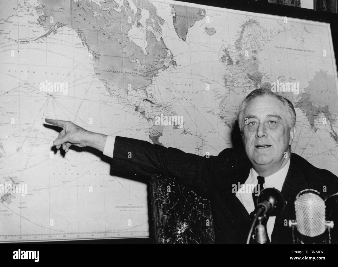 FRANKLIN D Roosevelt (1882-1945) 32e Président des Etats-Unis en 1942 Banque D'Images