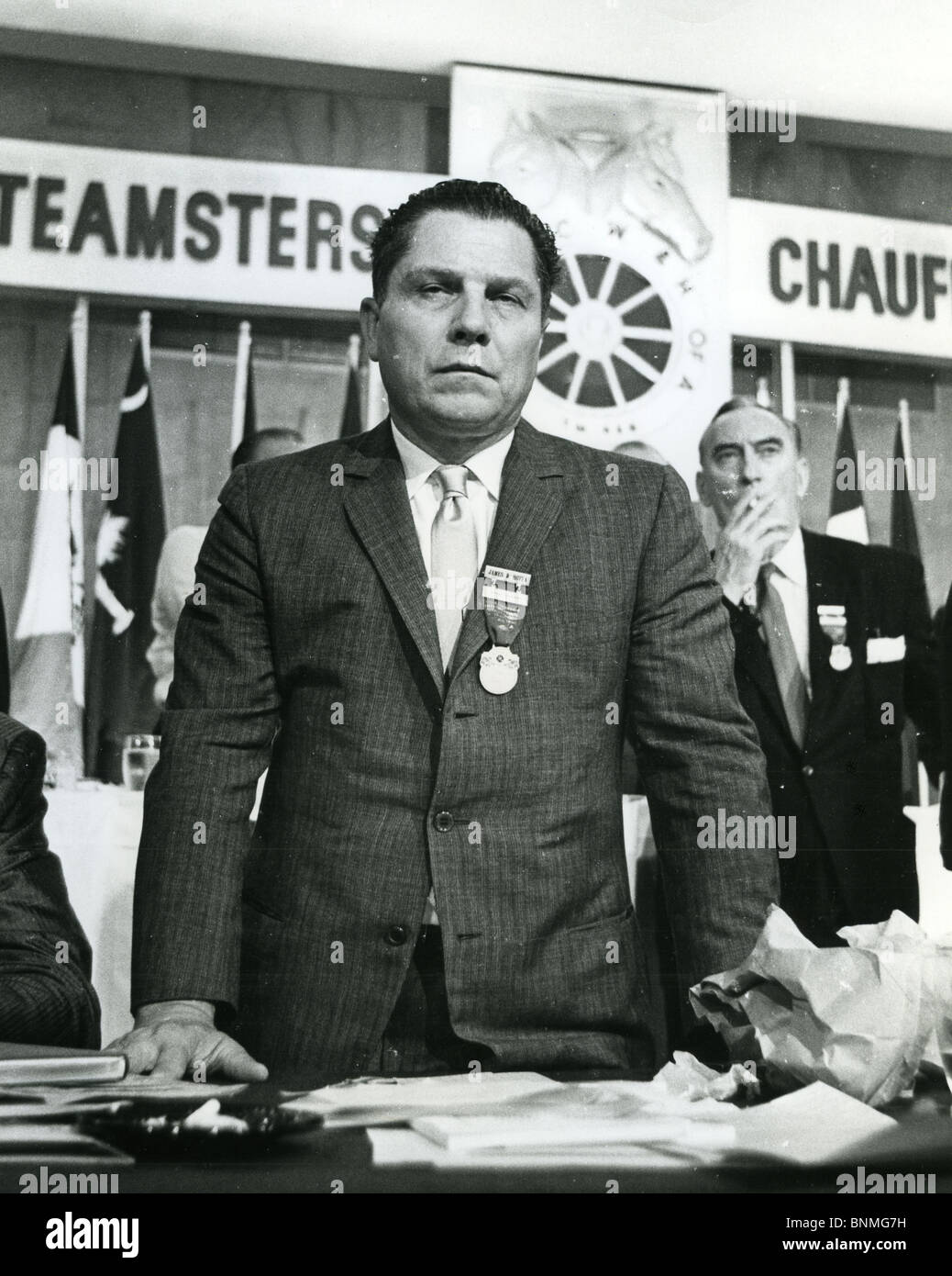 JIMMY HOFFA, président général de l'Union des Routiers nous vers 1974 Banque D'Images