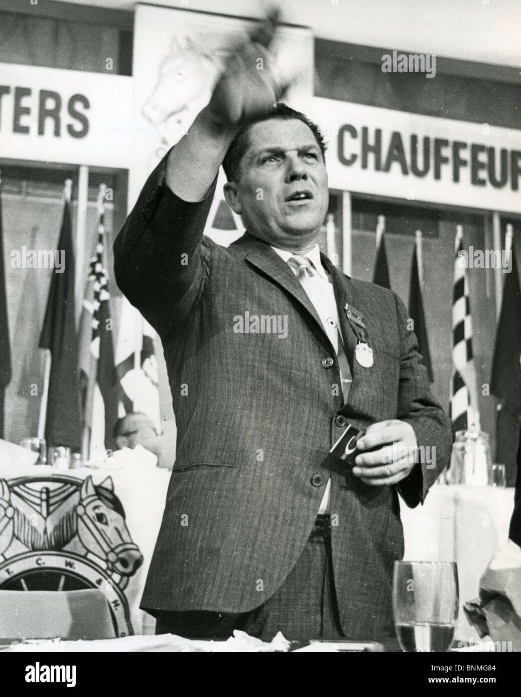 JIMMY HOFFA, président général de l'Union des Routiers nous vers 1974 Banque D'Images