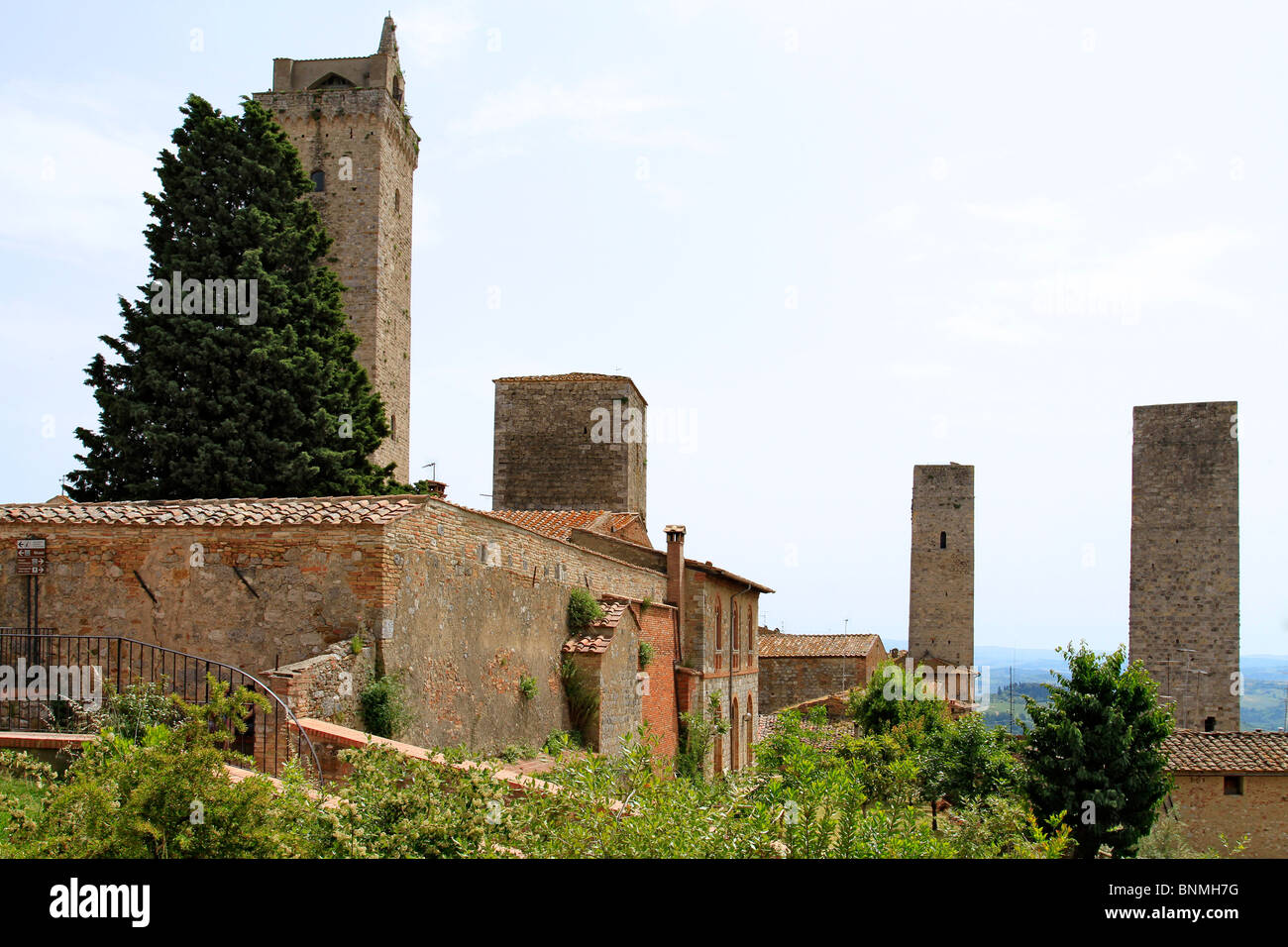 Italie, Toscane, San Gimignano, la célèbre ville médiévale de tours entre les sexes Banque D'Images