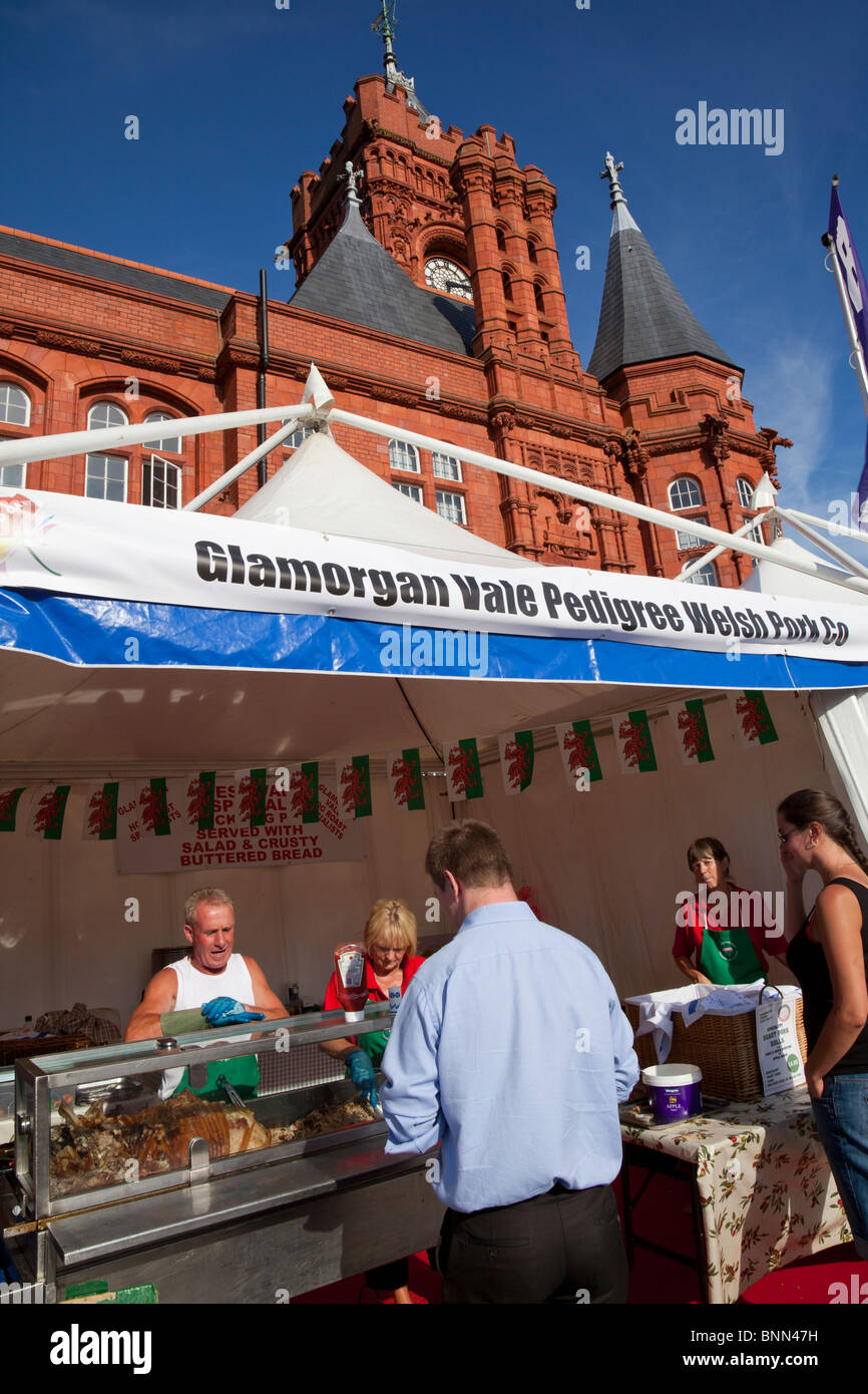 Glamorgan Vale Pedigree Welsh décrochage de Porc Porc à la vente Welsh International Food and Drink Festival 2010, Cardiff Banque D'Images