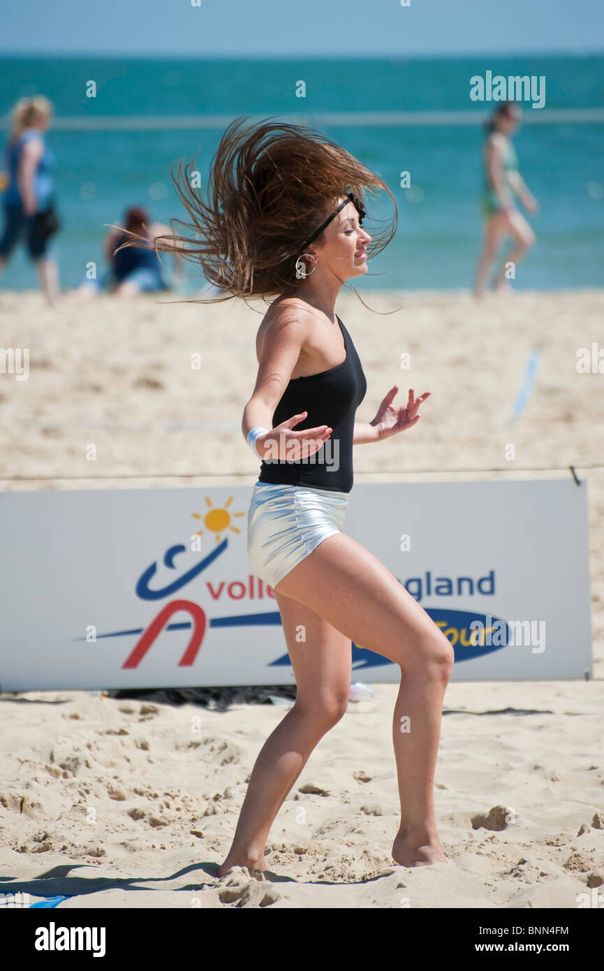 British Open leg du volley-ball Angleterre Beach Tour 2010, tenue à Poole, Sandbanks. Banque D'Images