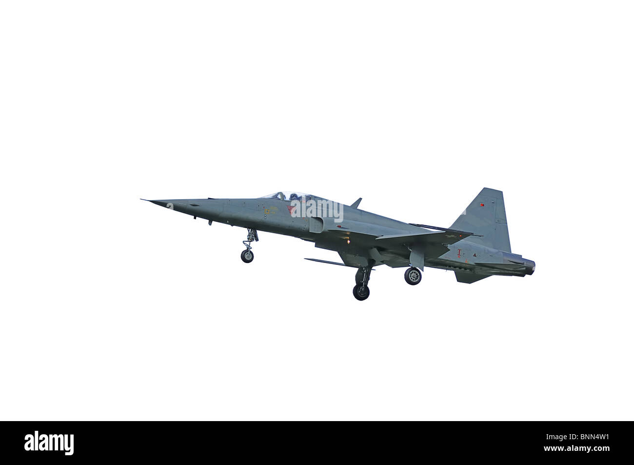 Jet fly battant grève attaque la force de défense d'un pilote de chasse cannon air force de missiles radar d'atterrissage roues formation northrop Banque D'Images
