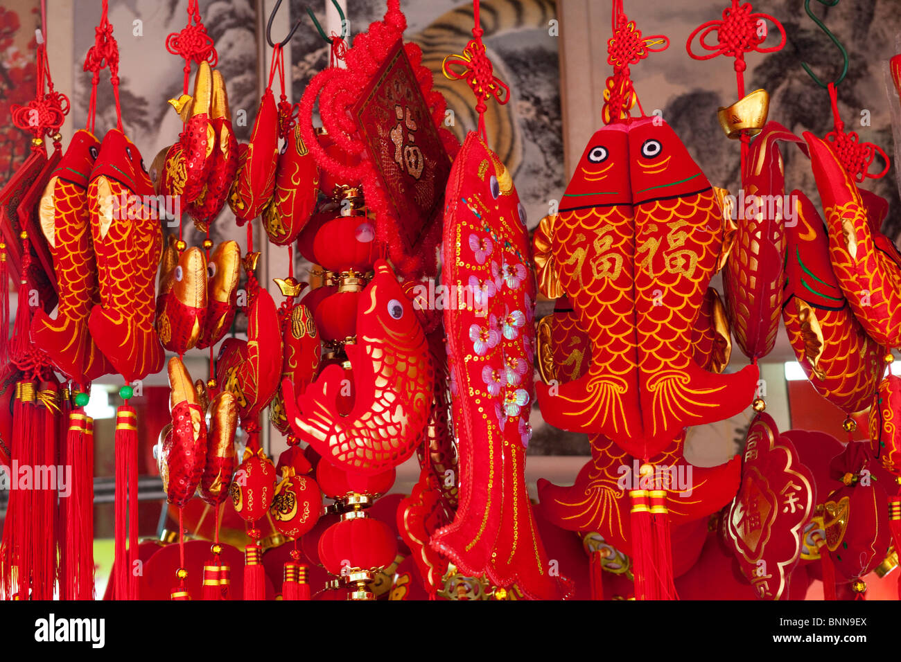 Asie Singapour Chinatown Shop Shopping Boutiques de souvenirs de Scène de rue Maison de Vacances Tourisme Voyage Vacances red Banque D'Images