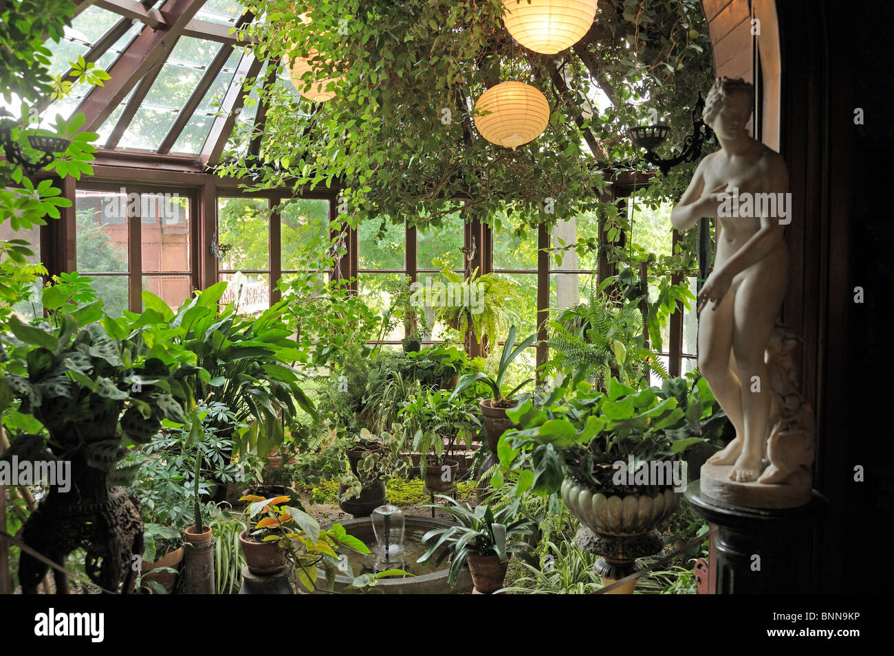 Mark Twain conservatoire House Interior Hartford Connecticut États-unis d'Amérique États-Unis d'Amérique Pflanzen Wintergarten Banque D'Images
