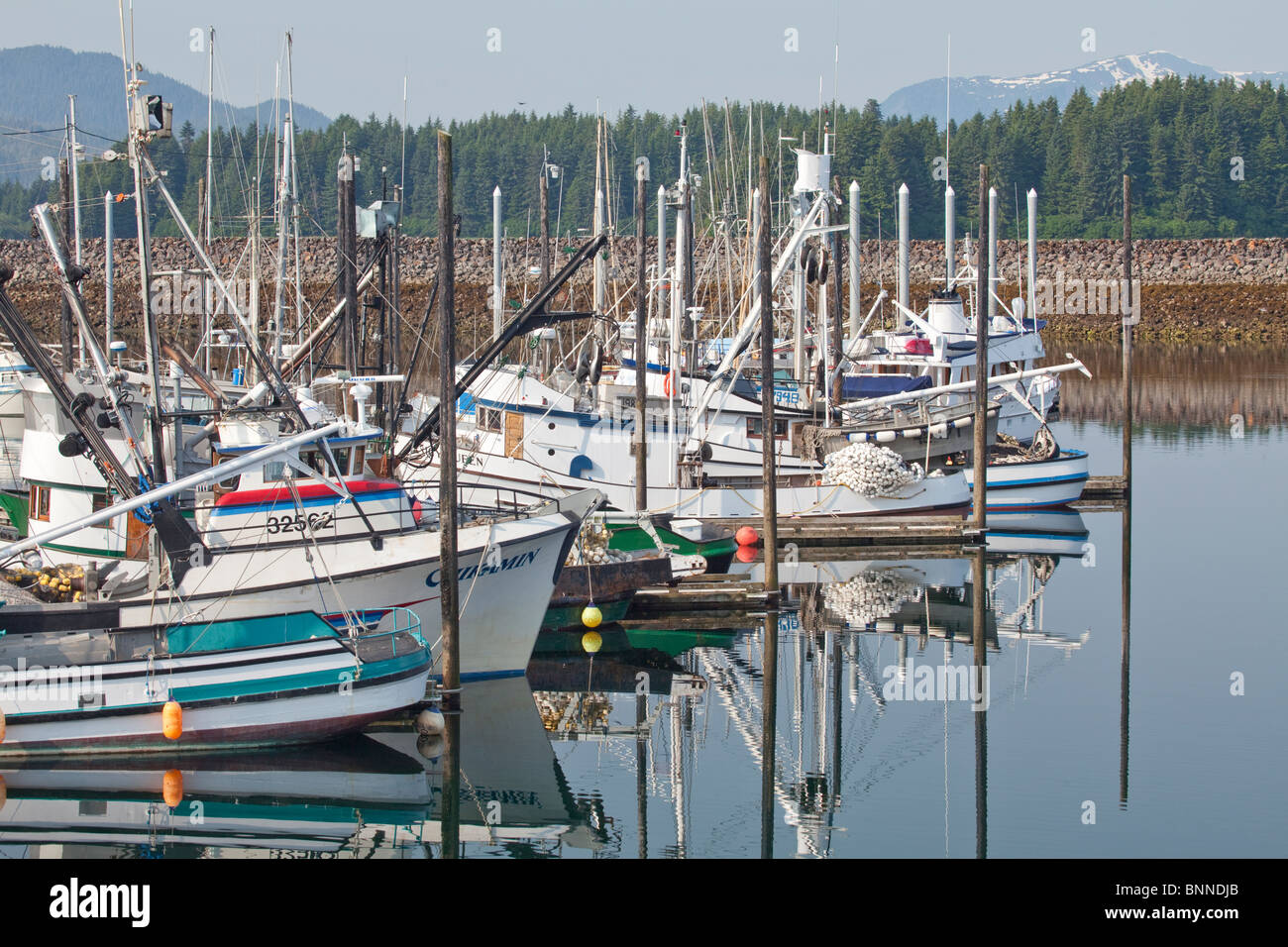 Alaska, Hoonah, port de pêche, bateau bateaux commerciaux Banque D'Images