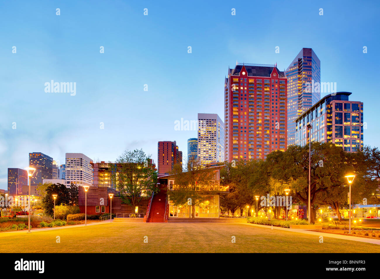 2010 Houston, Texas vert découverte Skyline Banque D'Images