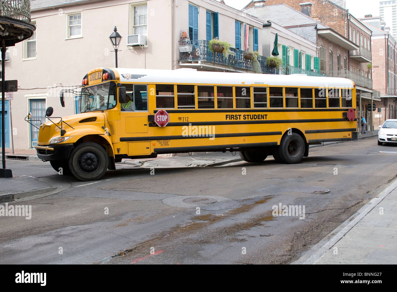 Autobus scolaire à la Nouvelle Orléans, Louisiane, USA Banque D'Images