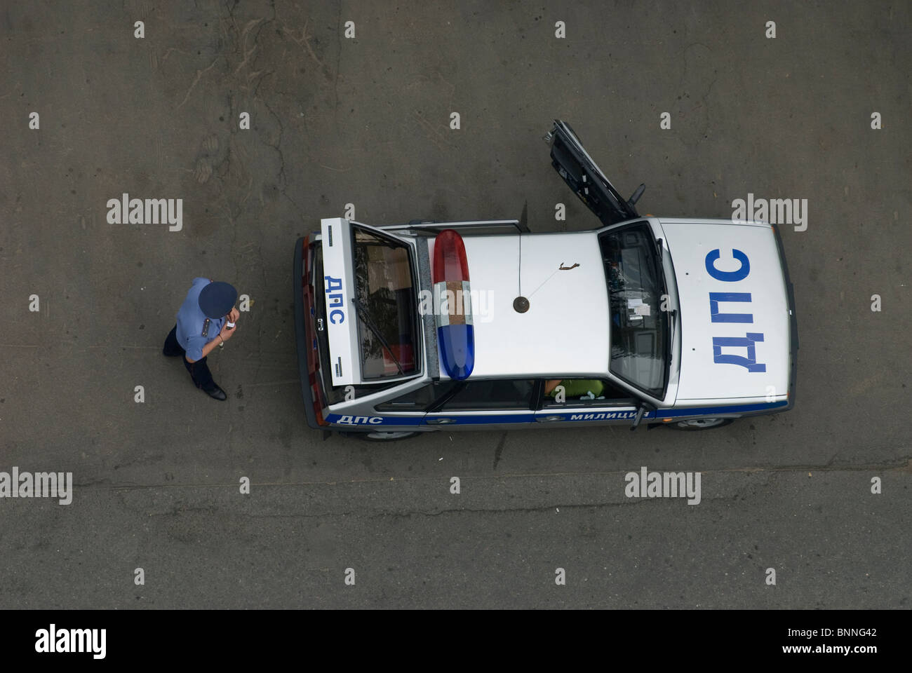 Voiture de la police routière russe Banque D'Images