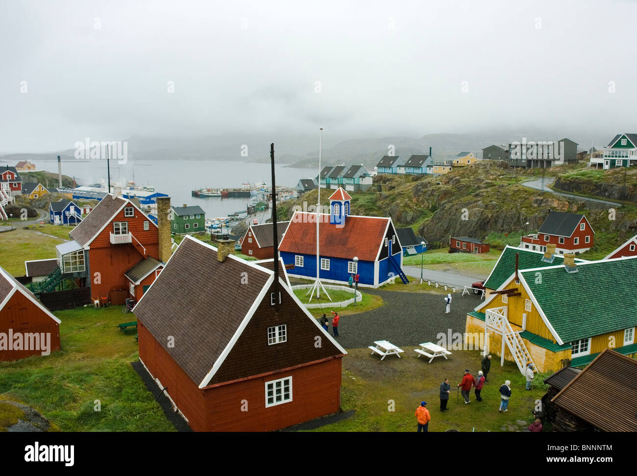 Bâtiments colorés au Groenland Banque D'Images