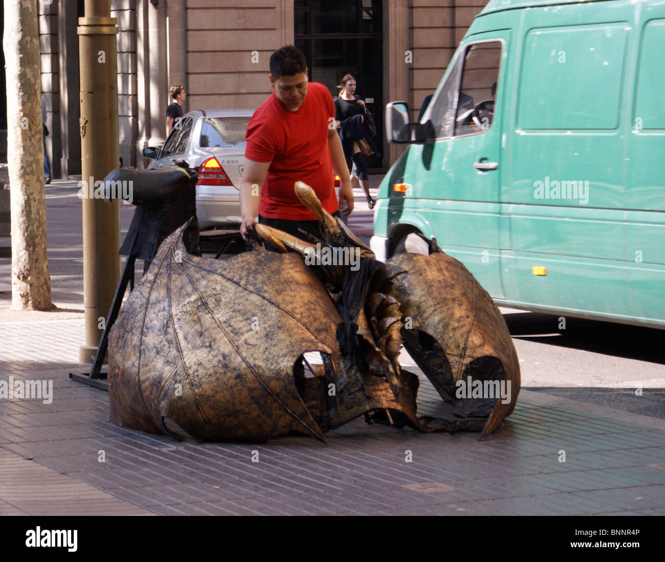 Les STATUES DE RUE DE BARCELONE SUR LAS RAMBLAS Banque D'Images