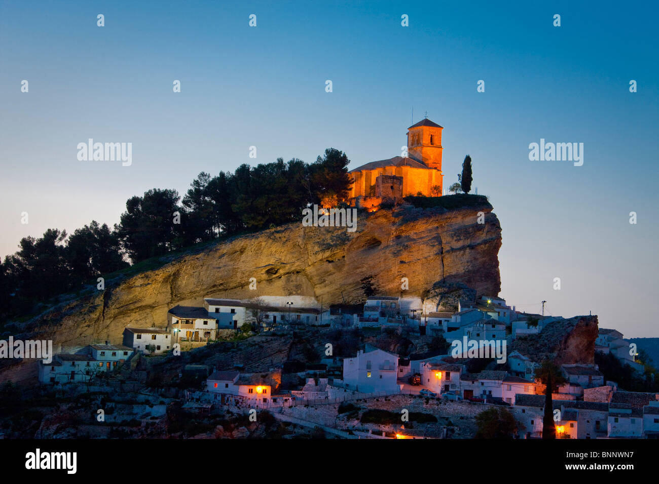 Andalousie Espagne Montefrio hill town city soir voyager tourisme locations de vacances Banque D'Images