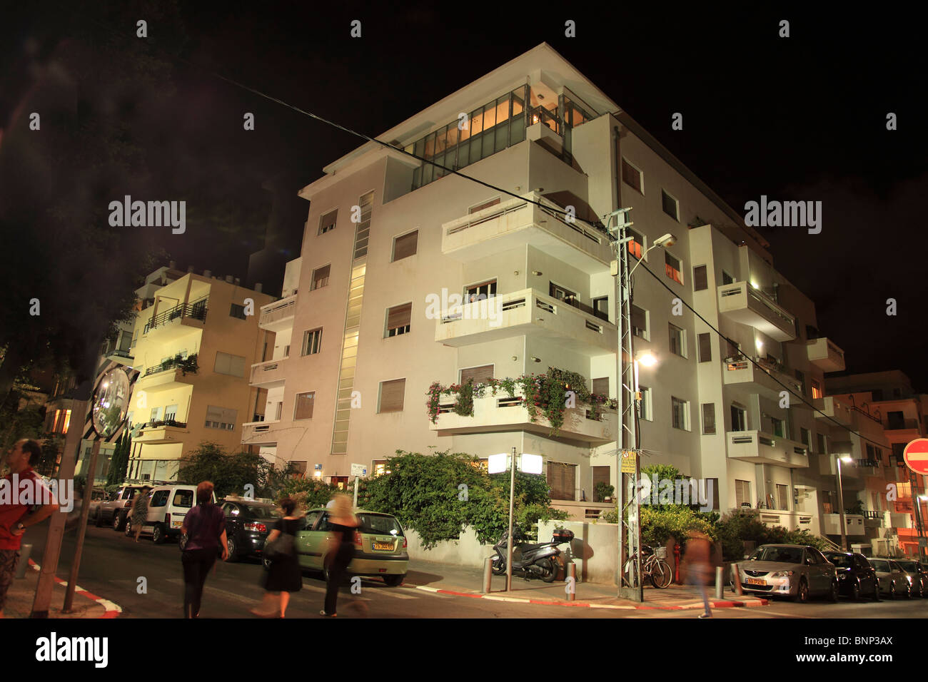 L'architecture de style Bauhaus à Tel Aviv, Israël Banque D'Images