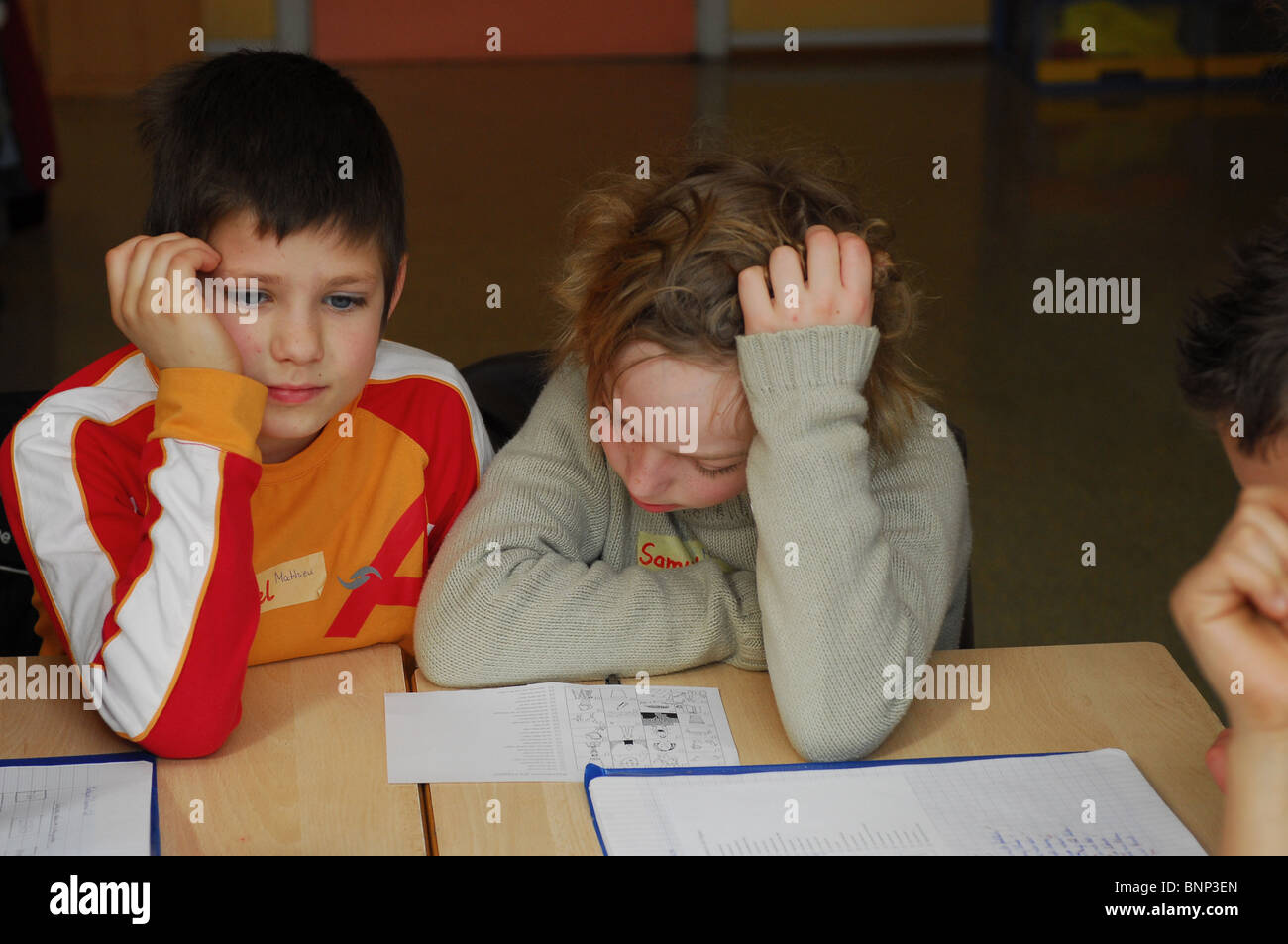 Les élèves de l'École Saint Nicolas, Colmar, France Banque D'Images