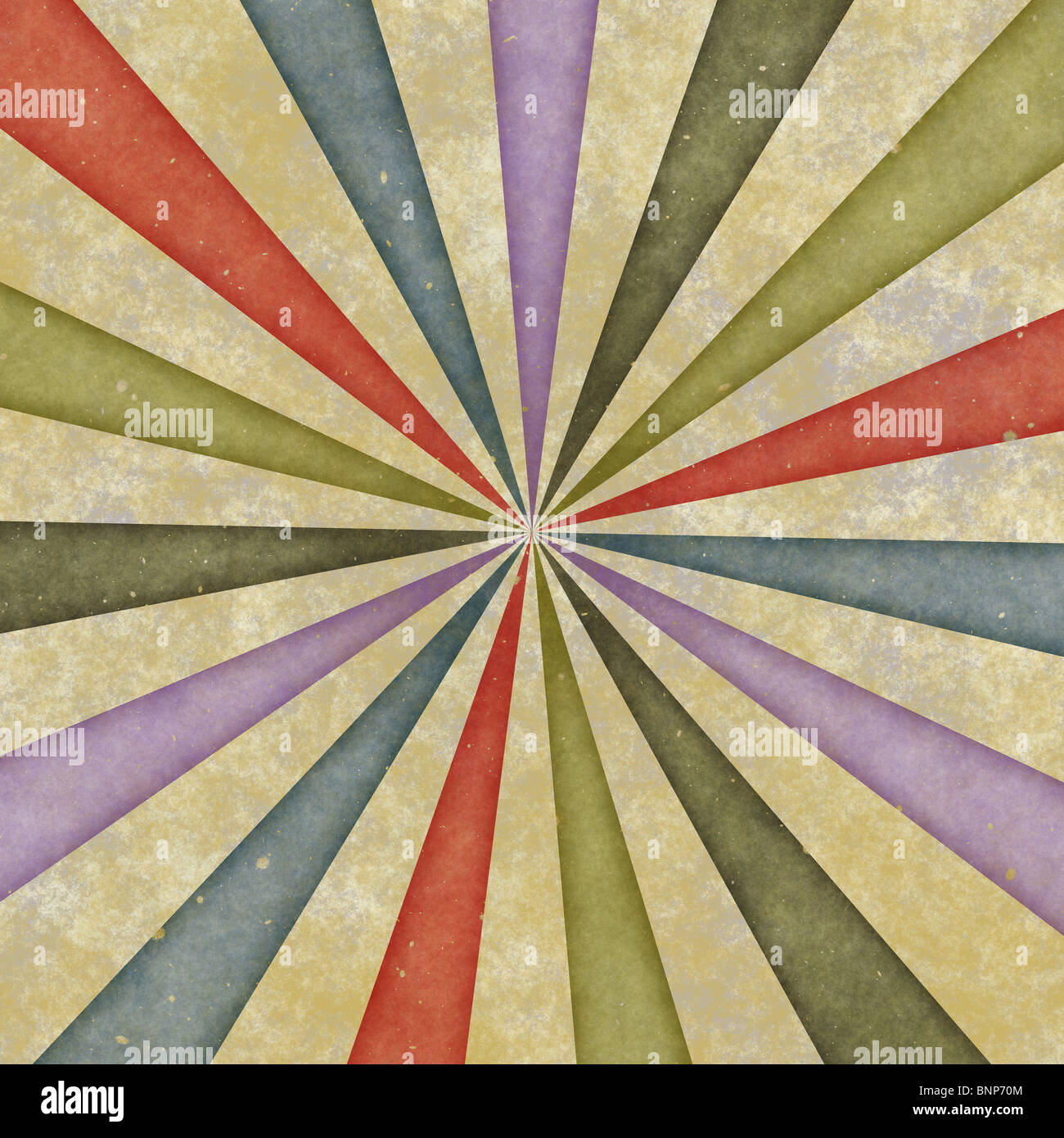 Des années 60 et du début des années 70 retro grungy swirl sunburst Banque D'Images