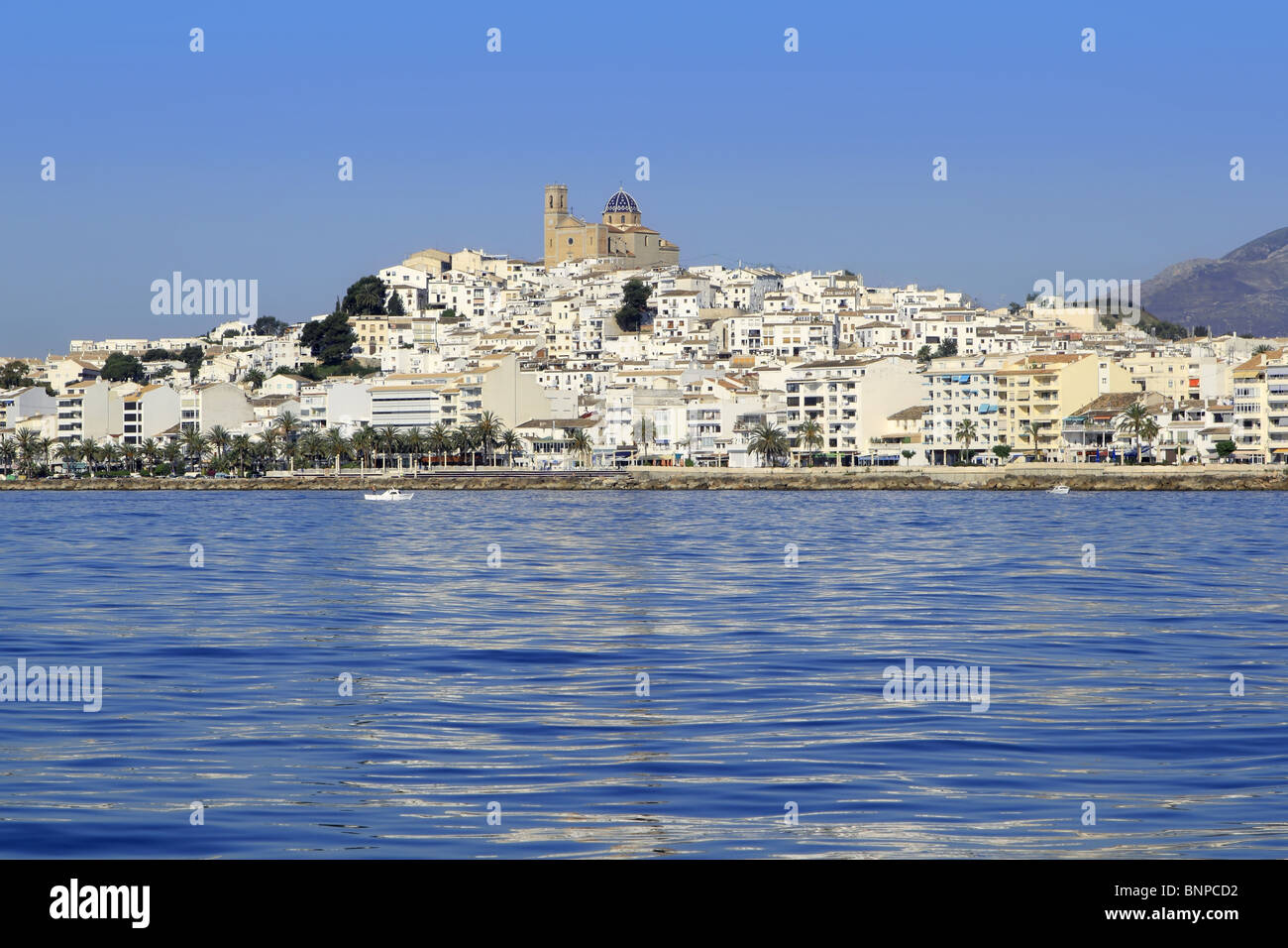 Altea Alicante province Espagne regarder la mer bleue de la Méditerranée Banque D'Images