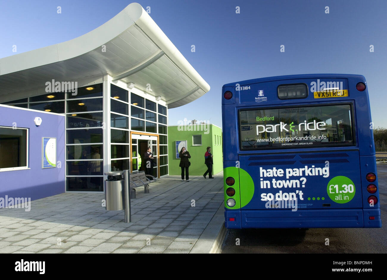 Système de Park and Ride ouvre à Bedford UK Banque D'Images