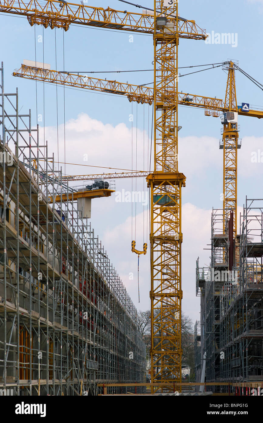 Un chantier de construction à Port de Tempelhof, Berlin, Allemagne Banque D'Images