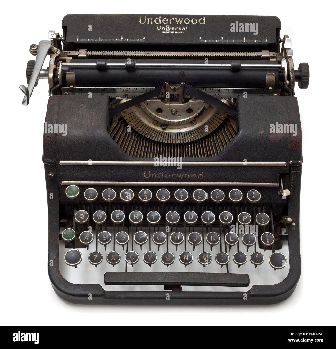 Vintage bien utilisés Underwood Typewriter universel USA Banque D'Images