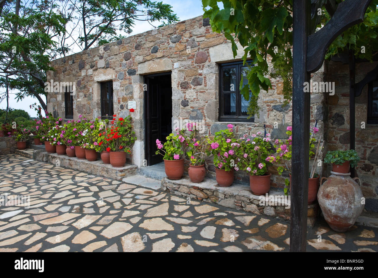 Grèce, Îles du Dodécanèse, Kos, une maison traditionnelle de village Antimachia Banque D'Images