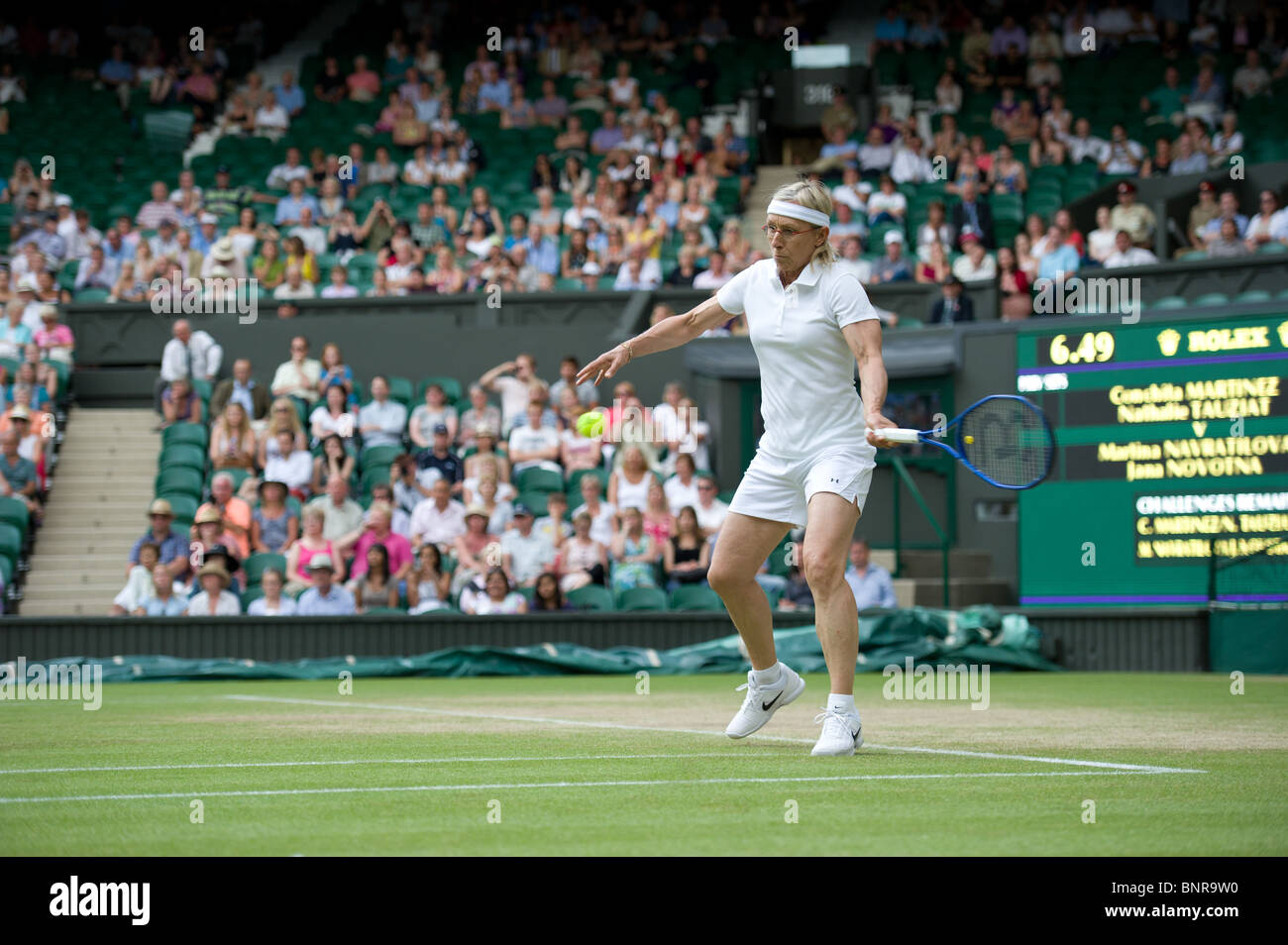 29 juin 2010 : Martina Navratilova USA / Jana Novotna CZE v Conchita Martinez ESP / Nathalie Tauziat FRA. Wimbledon internation Banque D'Images