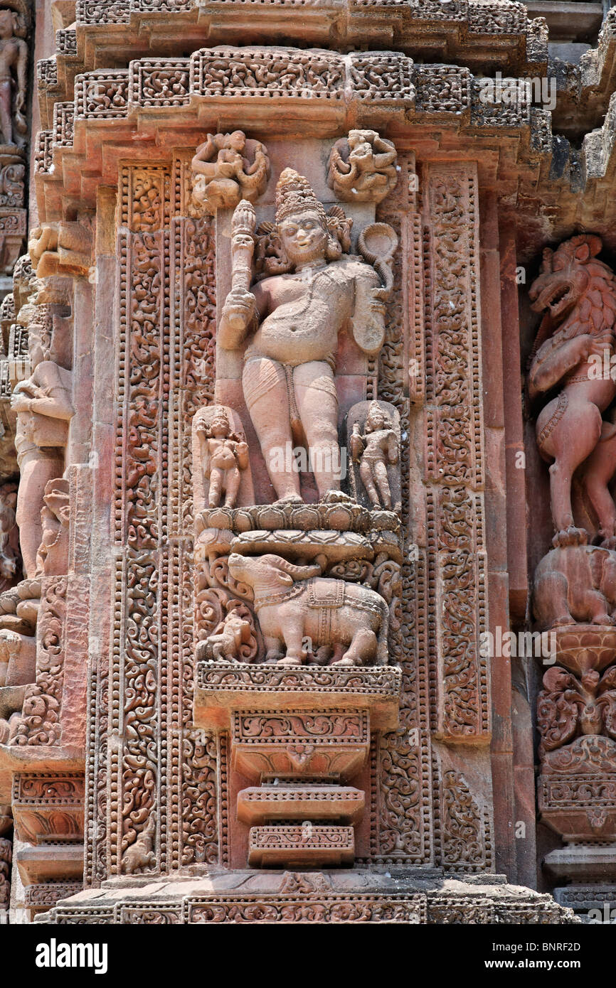 Inde - Orissa - Bhubaneswar - détail sculptural au Temple Hindou de de Rajrani Mandir Banque D'Images