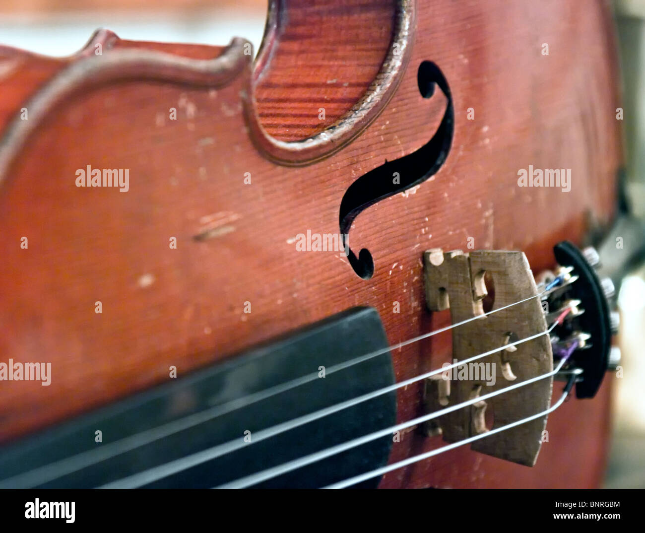 Le vieux Brown de la musique de violon Banque D'Images