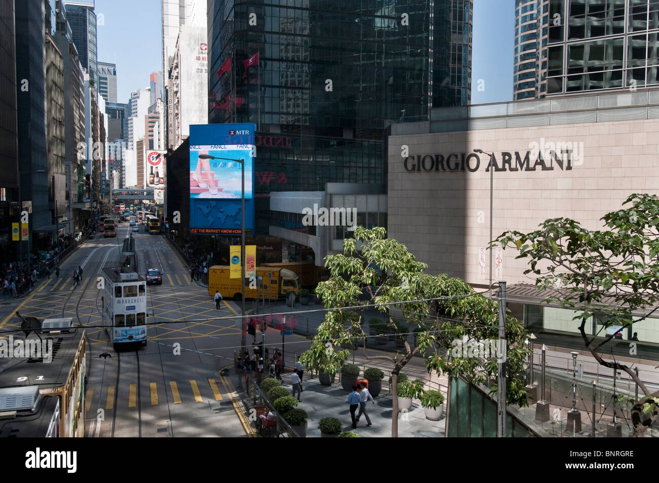 Armani dans le centre de Hong Kong. Banque D'Images