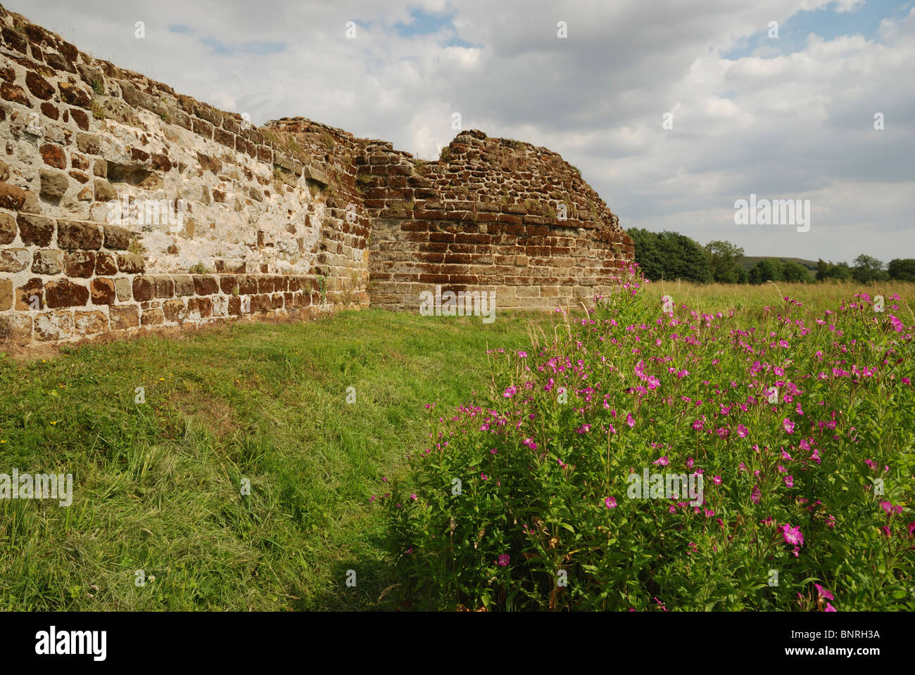 Le mur de château de Bolingbroke, Lincolnshire, Angleterre. Banque D'Images