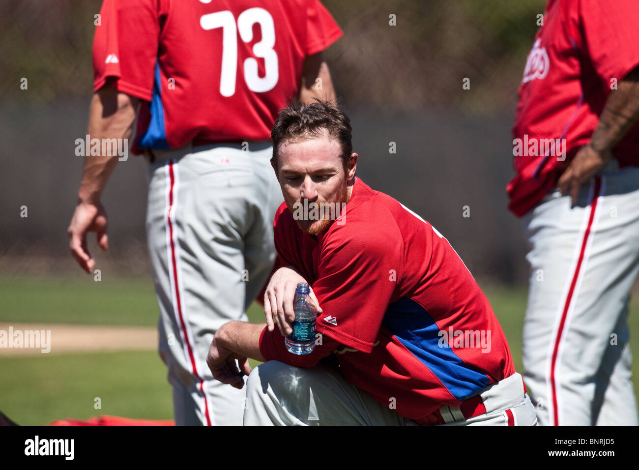 L'entraînement de printemps, à l'enceinte des Phillies de Philadelphie à Clearwater, en Floride Banque D'Images