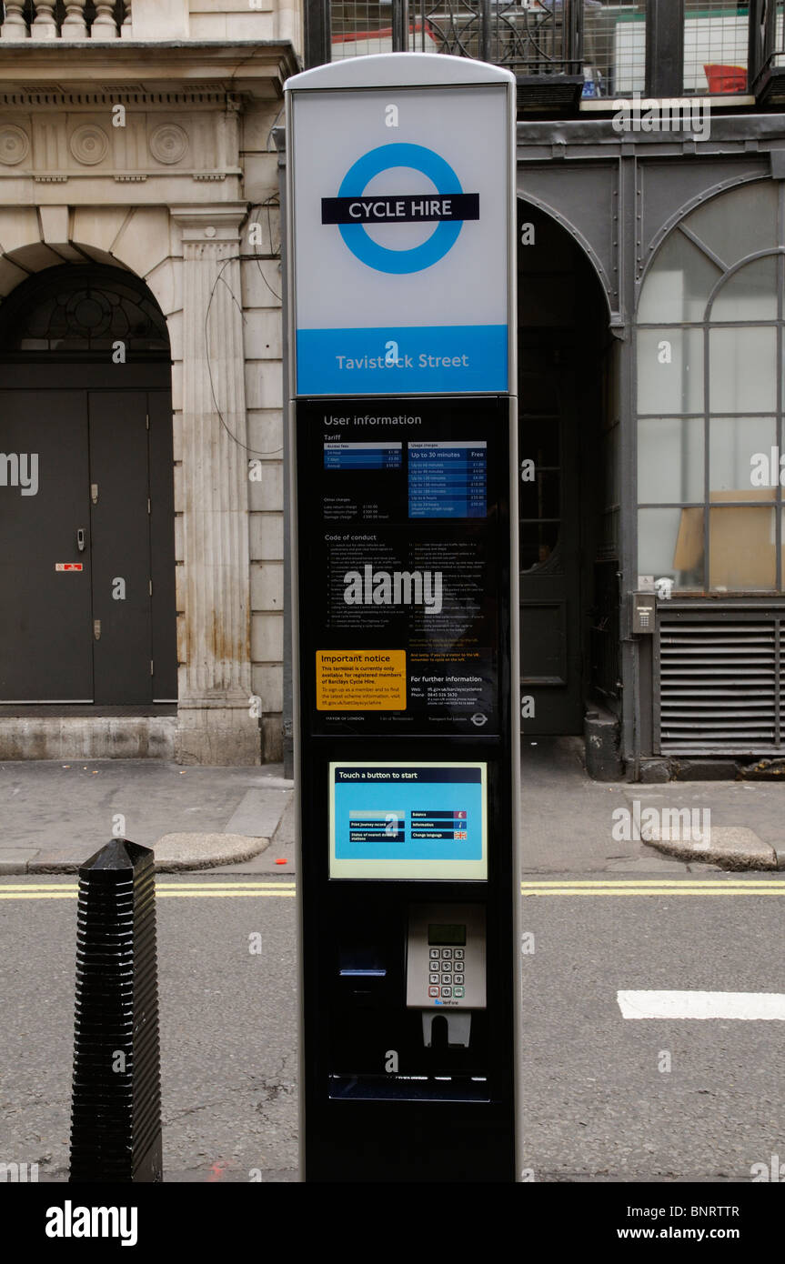 Schéma du cycle du public en collaboration avec Barclays et Transport for London d' Terminal à Covent Garden London UK Banque D'Images
