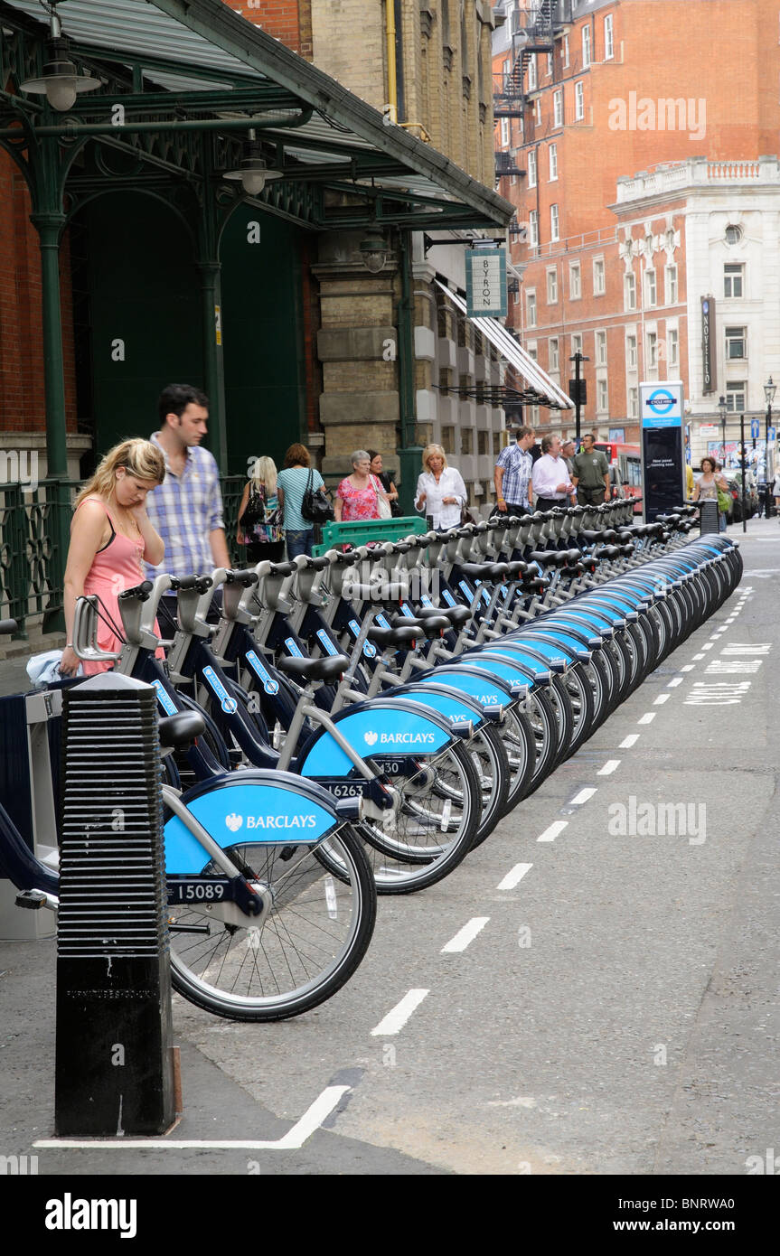 Schéma du cycle du public en collaboration avec Barclays et Transport for London d' Terminal à Covent Garden London Banque D'Images