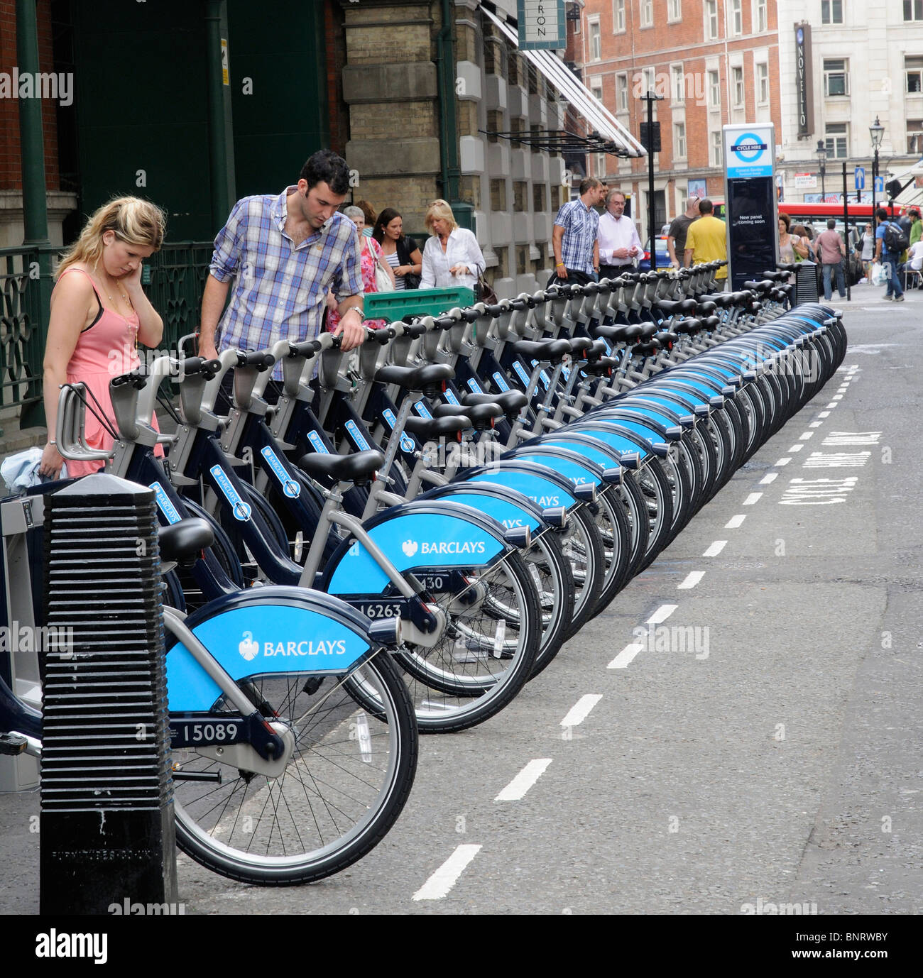 Schéma du cycle du public en collaboration avec Barclays et Transport for London d' Terminal à Covent Garden London Banque D'Images