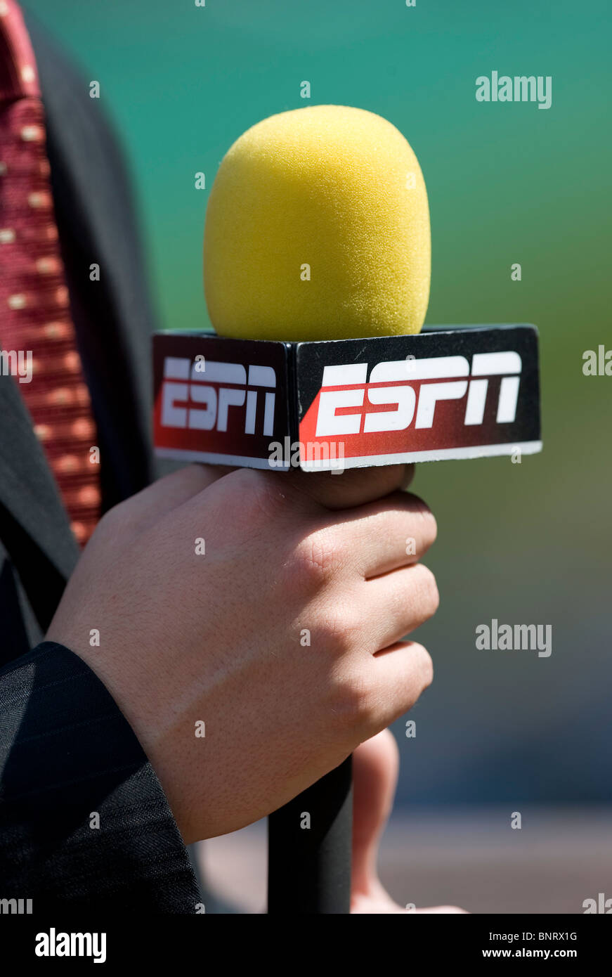 ESPN Microphone pendant les Championnats de tennis de Wimbledon 2010 Banque D'Images