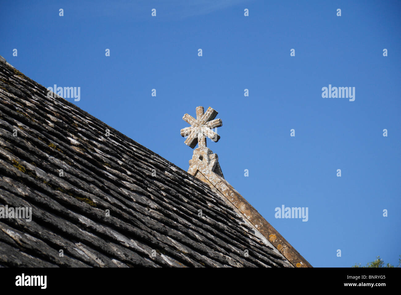 Voir l'ornement sur le toit de l'église St Marys, Puncknowle, Dorset, UK. Banque D'Images