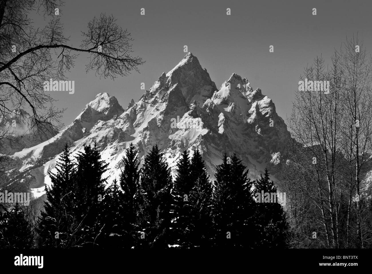 En hiver Grand Teton, Wyoming, USA Banque D'Images