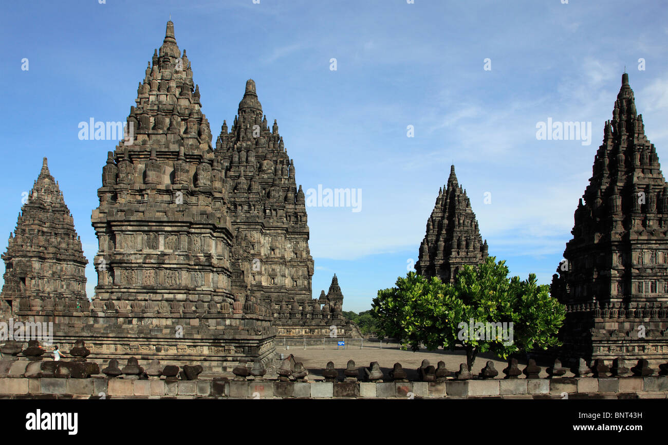 L'Indonésie, Java, Prambanan, temples hindous, Banque D'Images