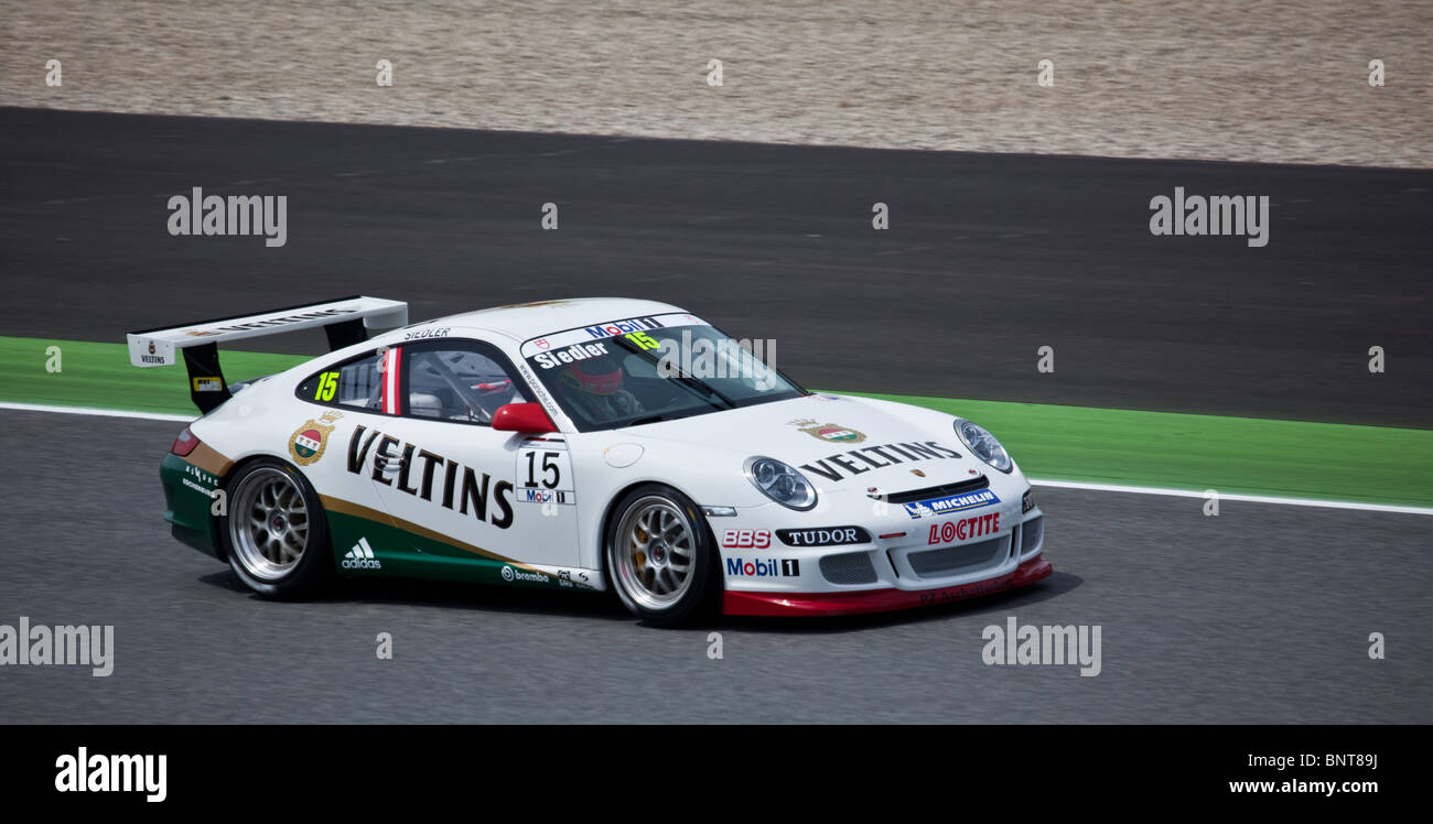 9 mai 2009 : Norbert Siedler (AUT) de Mme Veltins Racing en la Porsche Mobil 1 Supercup. Siedler a terminé 7e à Montmelo. Banque D'Images