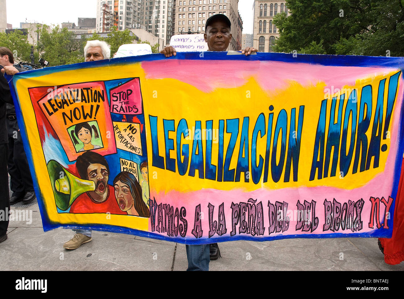 Le "Nous sommes tous Arizona' mars s'est tenue à New York le 29 juillet, Brooklyn-Manhattan, pour protester contre le SB 1070 Loi de l'Arizona. Banque D'Images