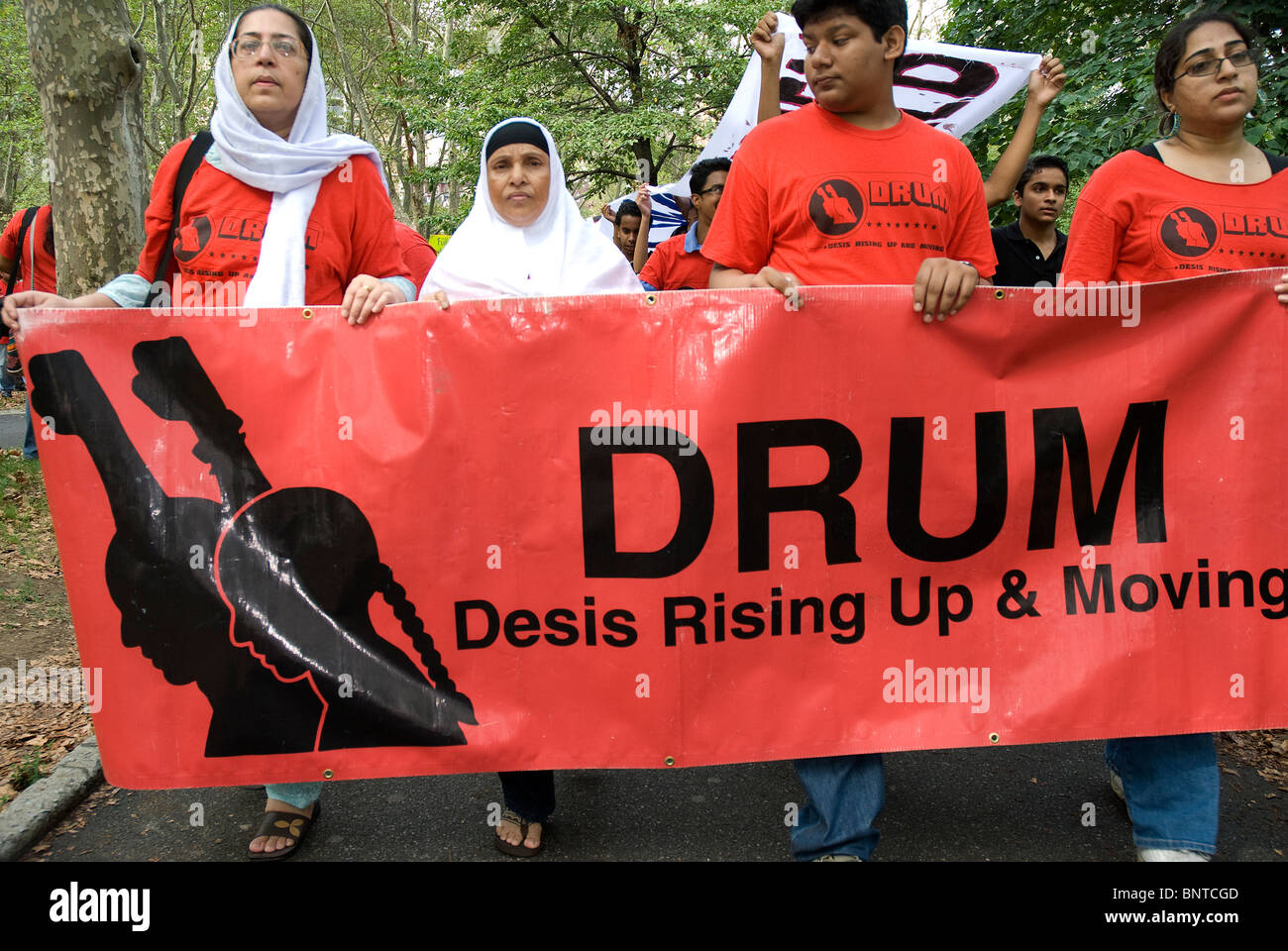 Le "Nous sommes tous Arizona' mars s'est tenue à New York le 29 juillet, Brooklyn-Manhattan, pour protester contre le SB 1070 Loi de l'Arizona. Banque D'Images