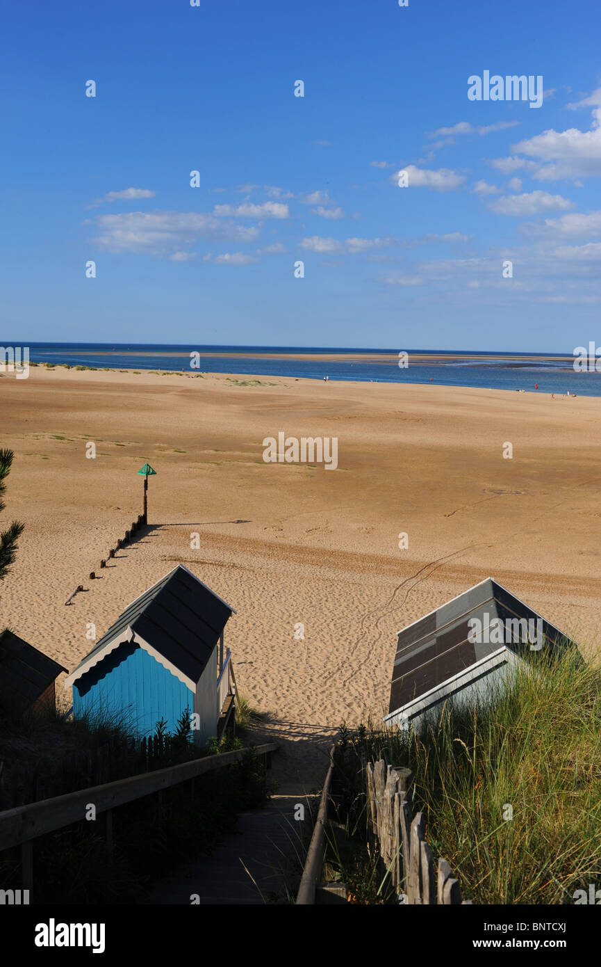 Cabines de plage de Wells next the Sea sur la côte nord du comté de Norfolk Royaume-uni Grande-Bretagne Banque D'Images