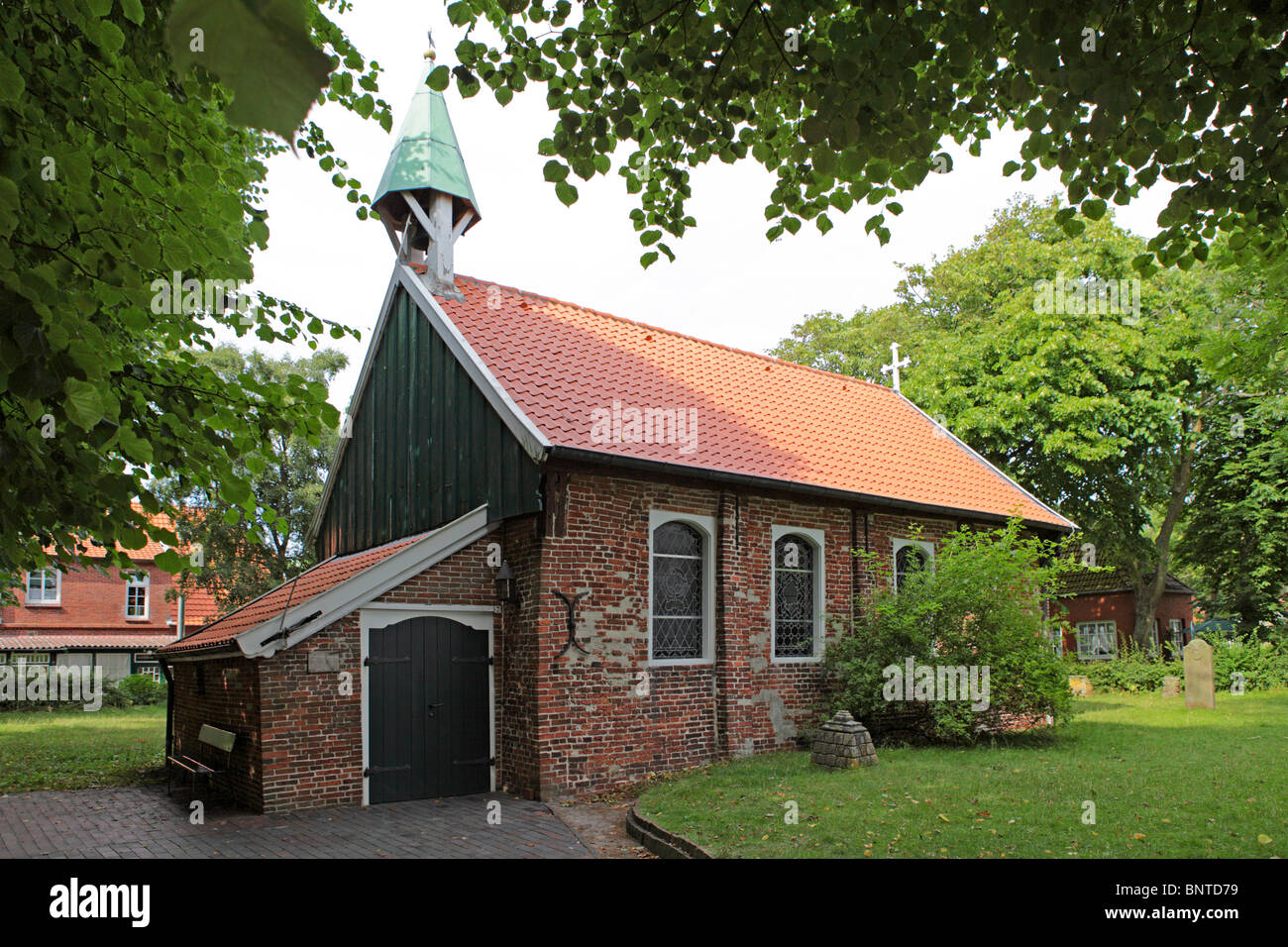 Ancienne église de l'île, l'île Spiekeroog, en Frise orientale, Basse-Saxe, Allemagne Banque D'Images