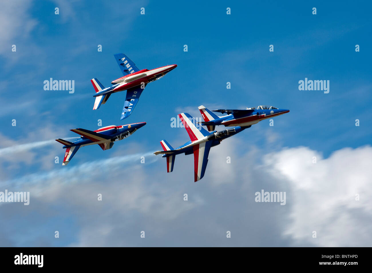 La Patrouille de France, l'équipe de l'Académie de l'Air française Alpha jet Dassault Aviation Banque D'Images