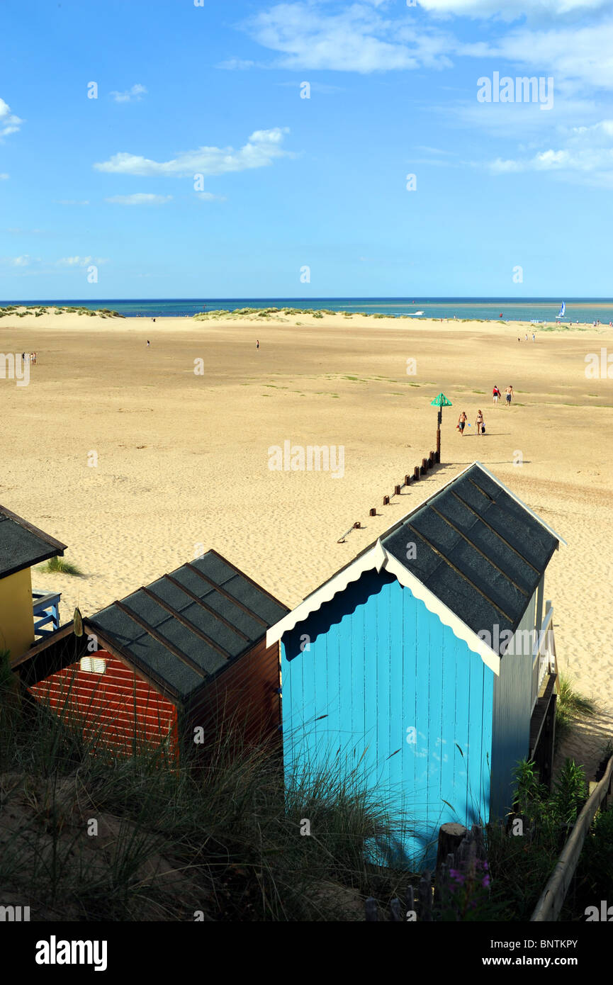 Cabines de plage de Wells next the Sea sur la côte nord du comté de Norfolk Royaume-uni Grande-Bretagne Banque D'Images